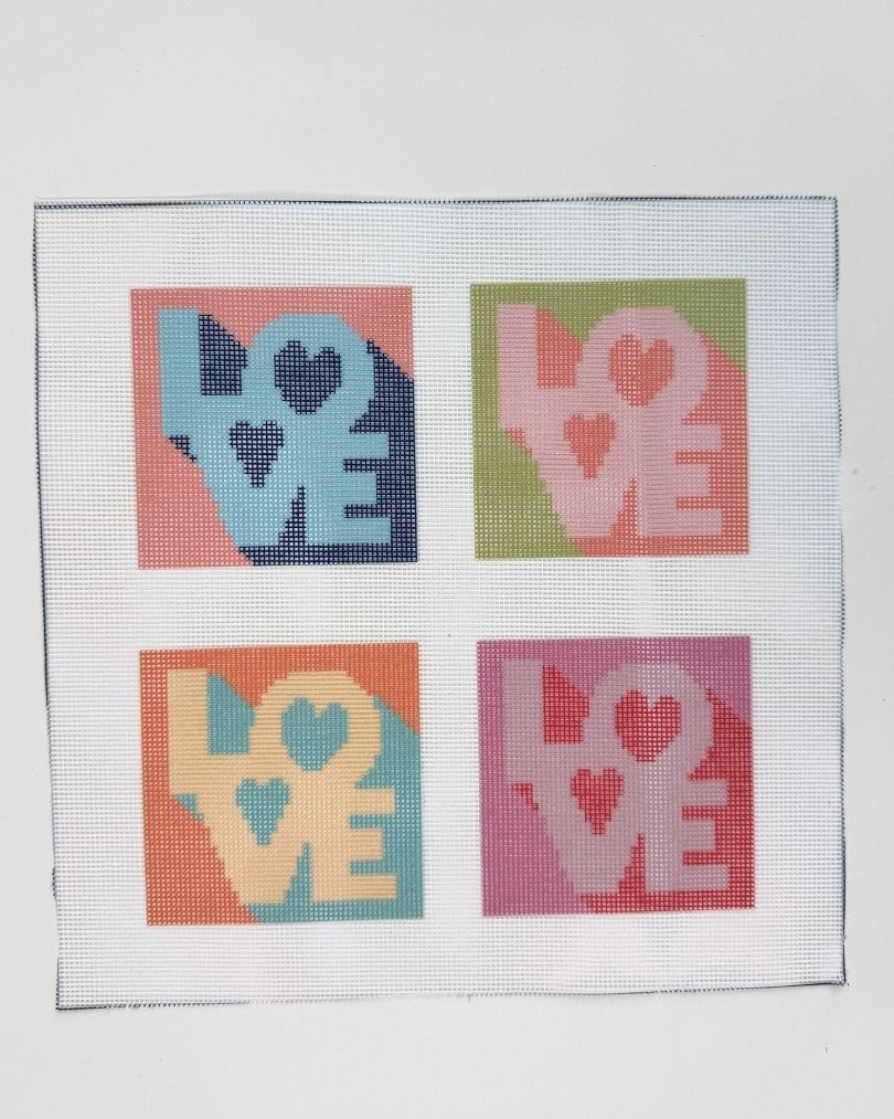 Love Coaster Set - Misaligned Faulty Canvas