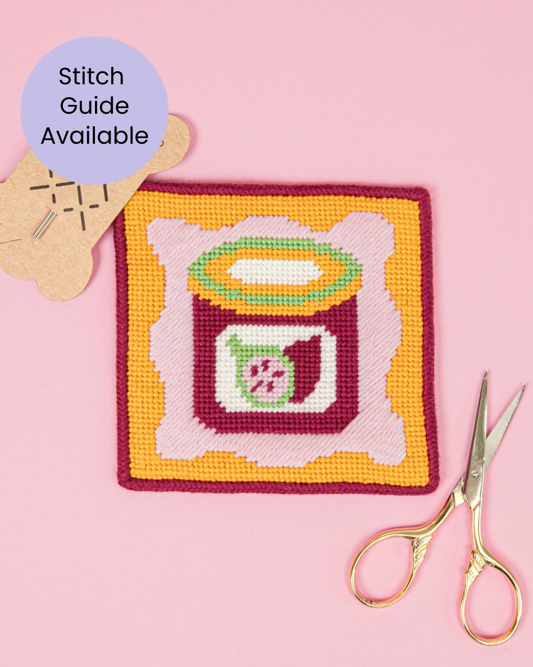 Fig Jam-inspired needlepoint coaster kit