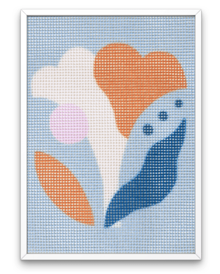 Modern floral study design small needlepoint kit by Unwind Studio and LEMONNI