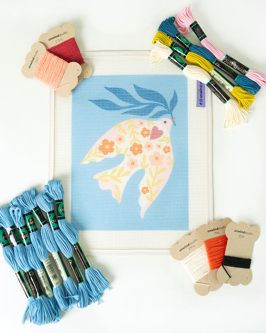 Floral Bird Needlepoint Kit