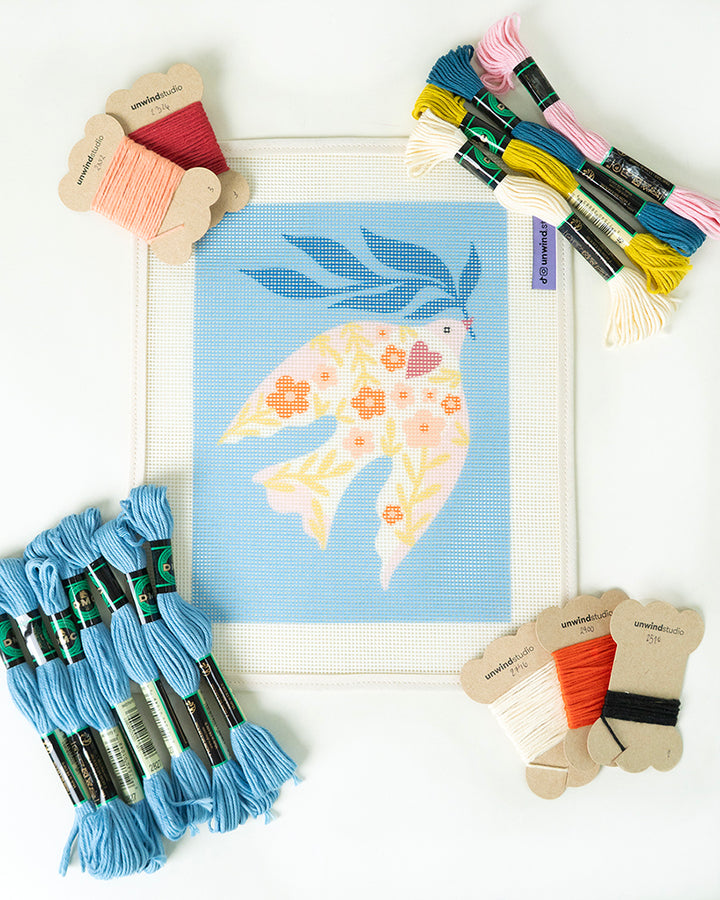 Floral Bird Needlepoint Kit