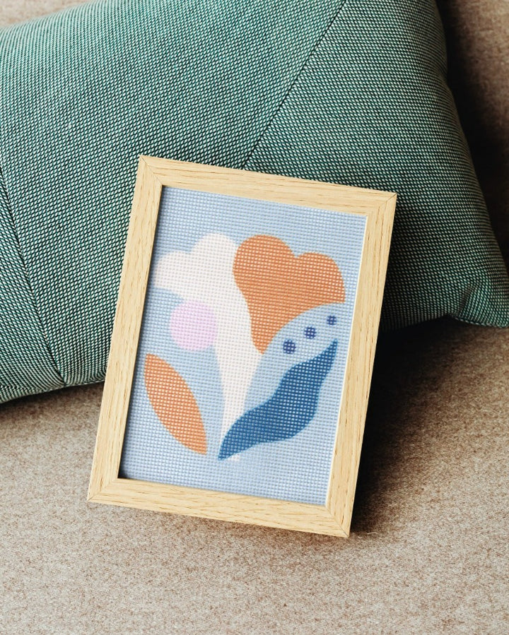 Modern floral study design small needlepoint kit by Unwind Studio and LEMONNI