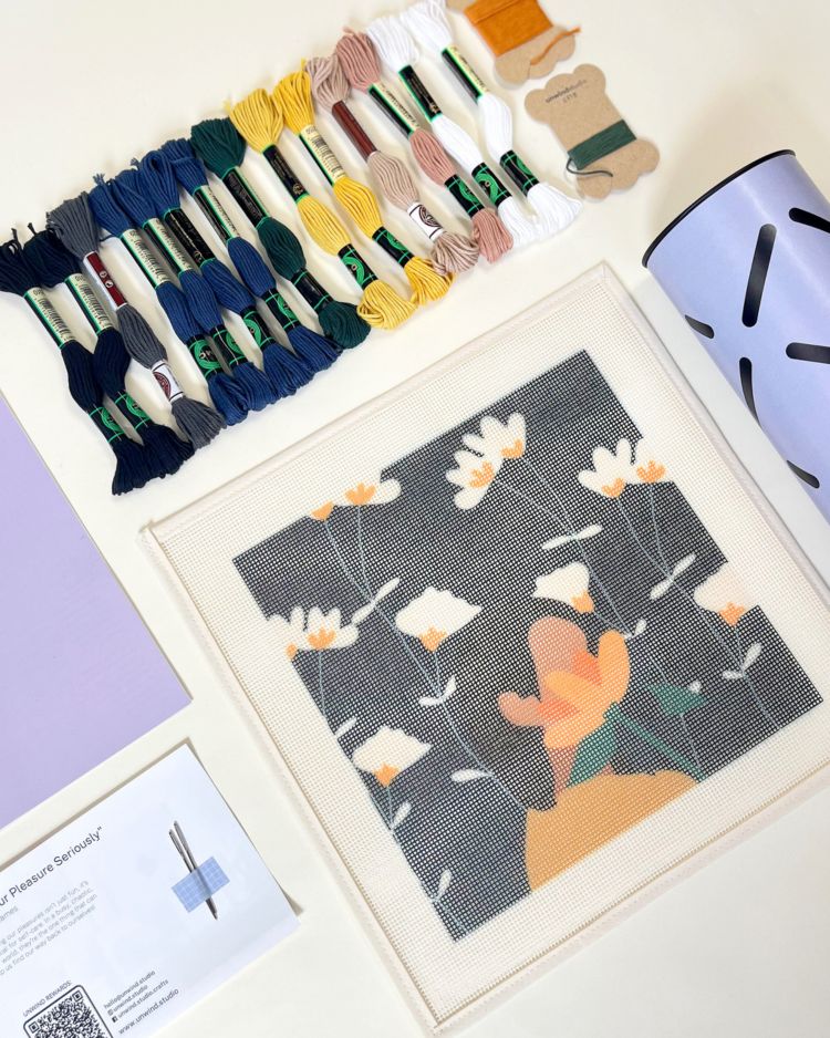 Flower Girl Needlepoint Kit by Unwind Studio
