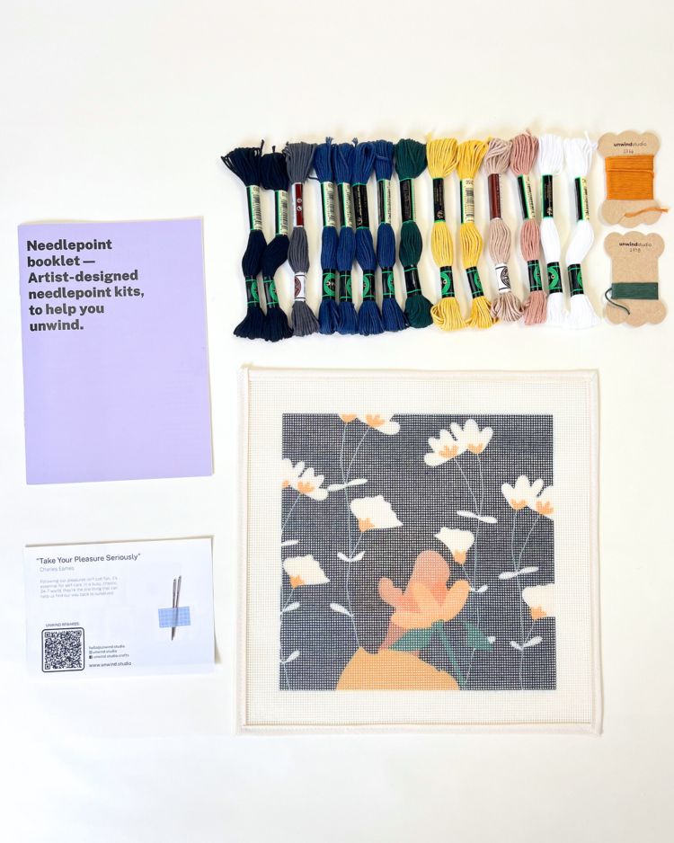 Flower Girl Needlepoint Kit by Unwind Studio