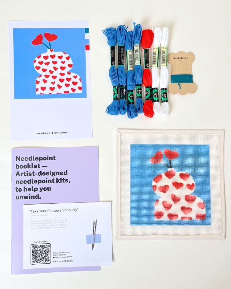 Flower-Love Needlepoint Kit by Unwind Studio