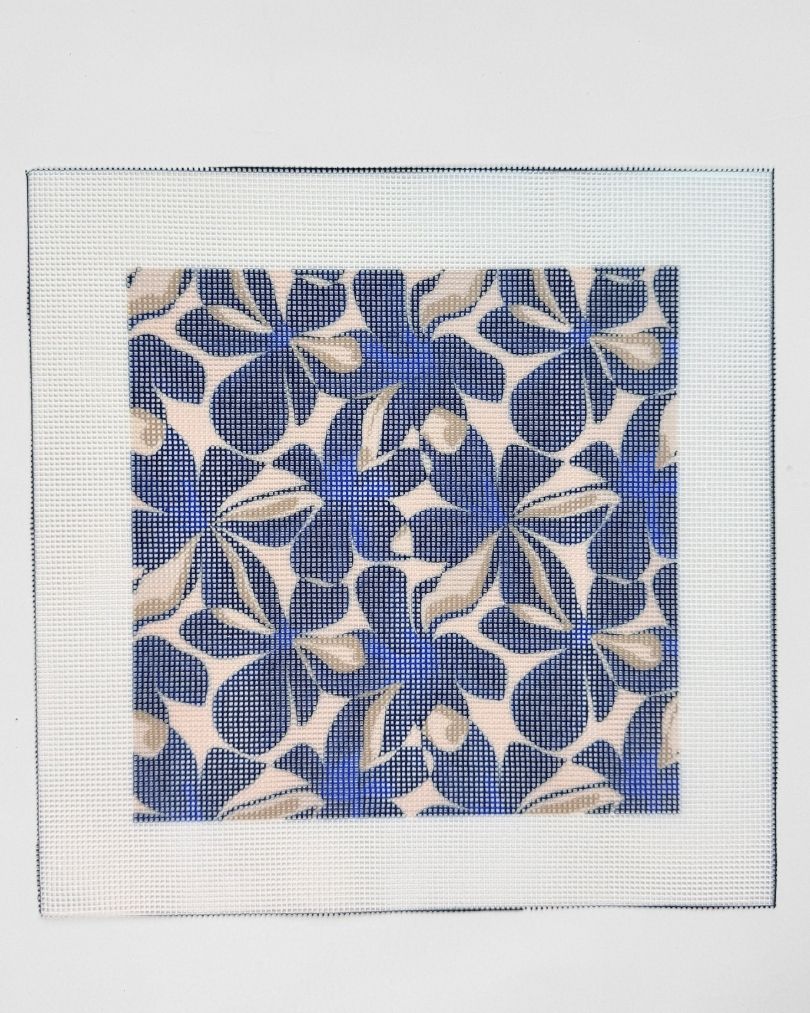 Blue Flowers Sunglasses Case - Misaligned Faulty Canvas