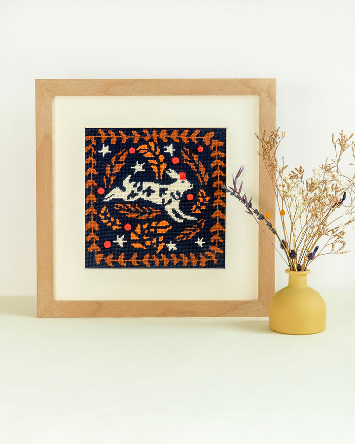 Hares running in the Night Needlepoint Kit