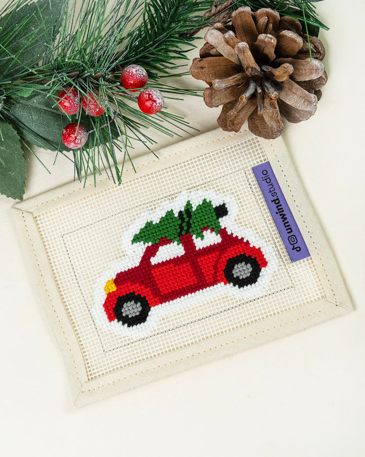 Holiday Roadtrip Needlepoint Ornament Kit
