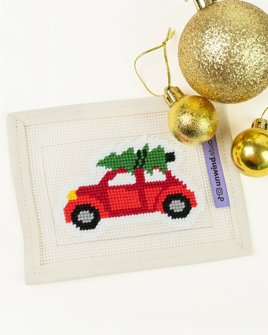Holiday Roadtrip Needlepoint Ornament Kit