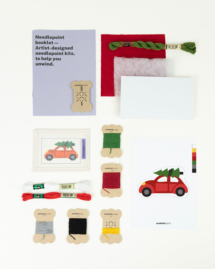 Holiday Roadtrip Needlepoint Ornament Kit