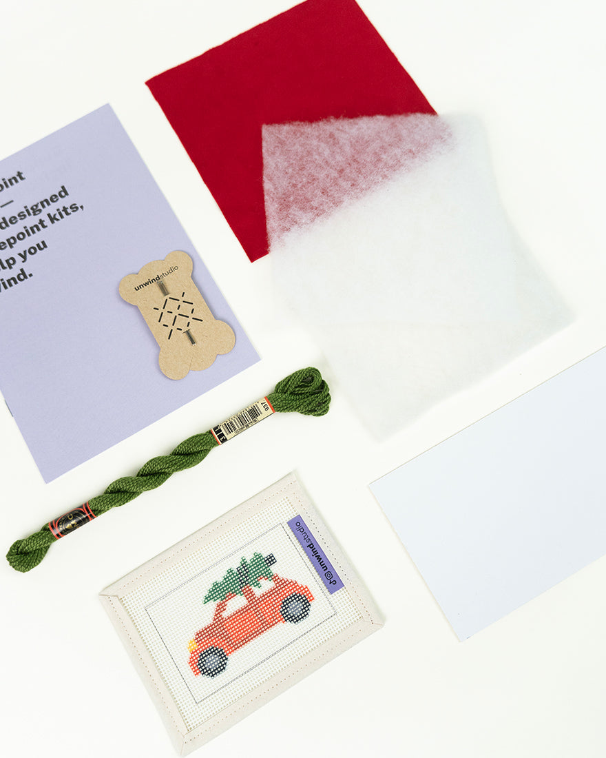 Holiday Roadtrip Needlepoint Ornament Kit