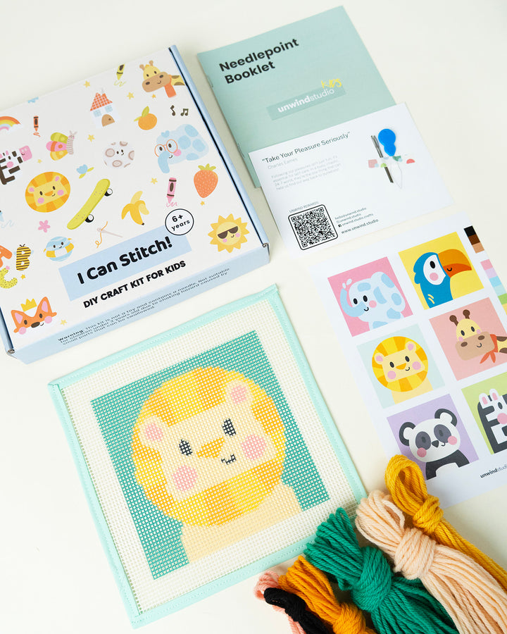 Leonardo, the Lion - Needlepoint Kit for Kids