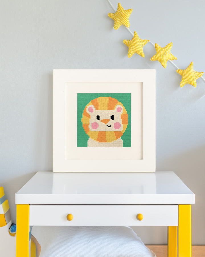 Leonardo, the Lion - Needlepoint Kit for Kids