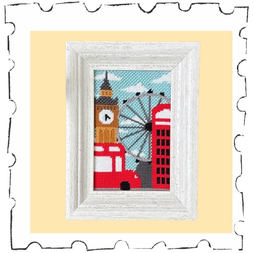London Postcard needlepoint kit, a gift idea for travelers