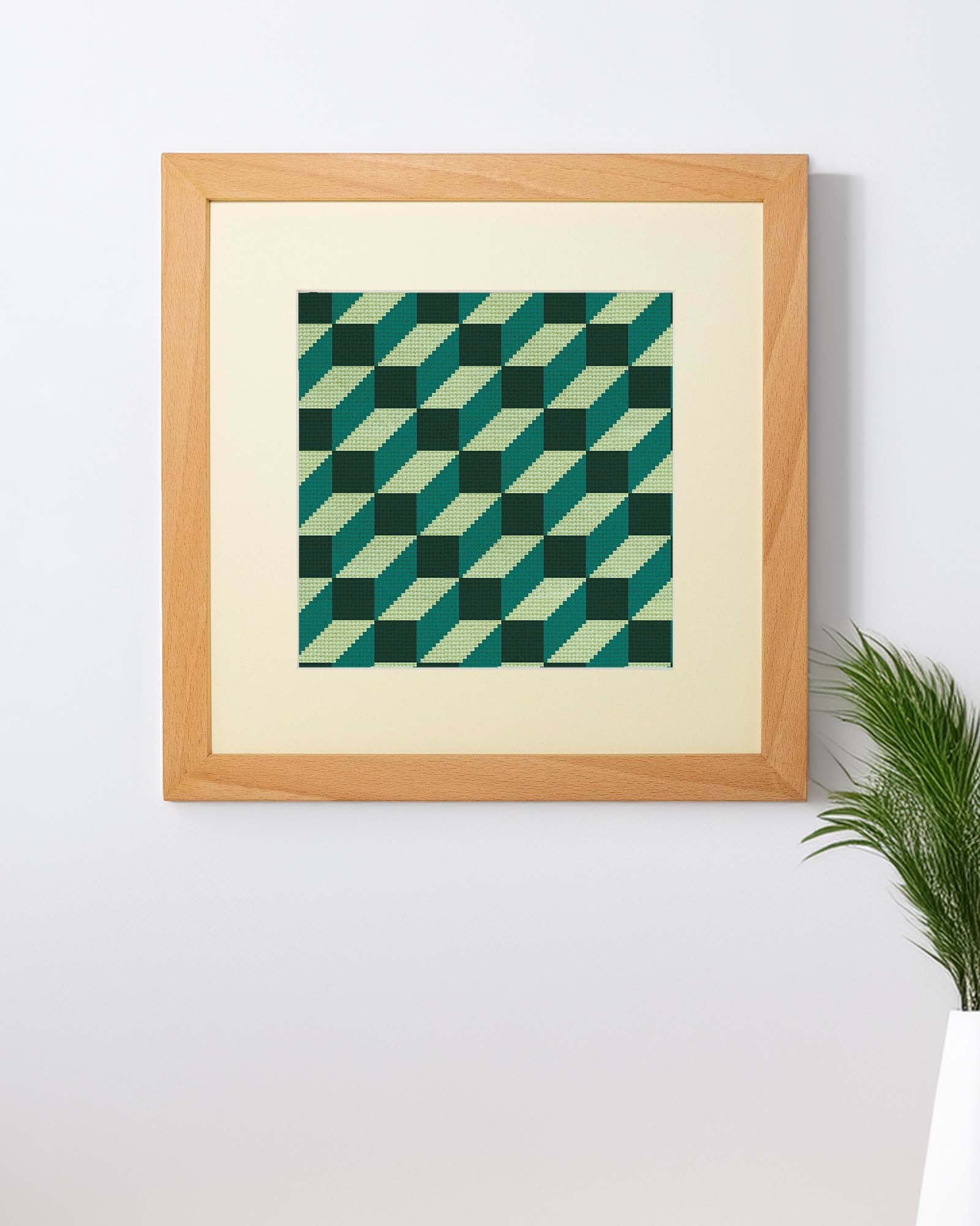 Tumbling Blocks V1: Needlepoint Counted Kit – Unwind Studio