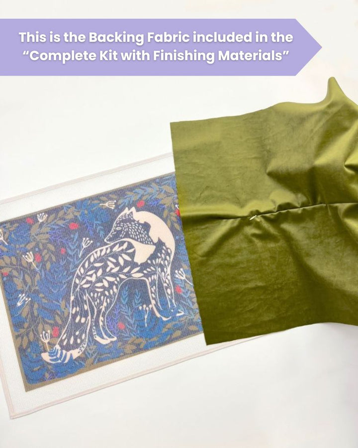Fox in Autumnal Leaves Needlepoint Cushion Kit