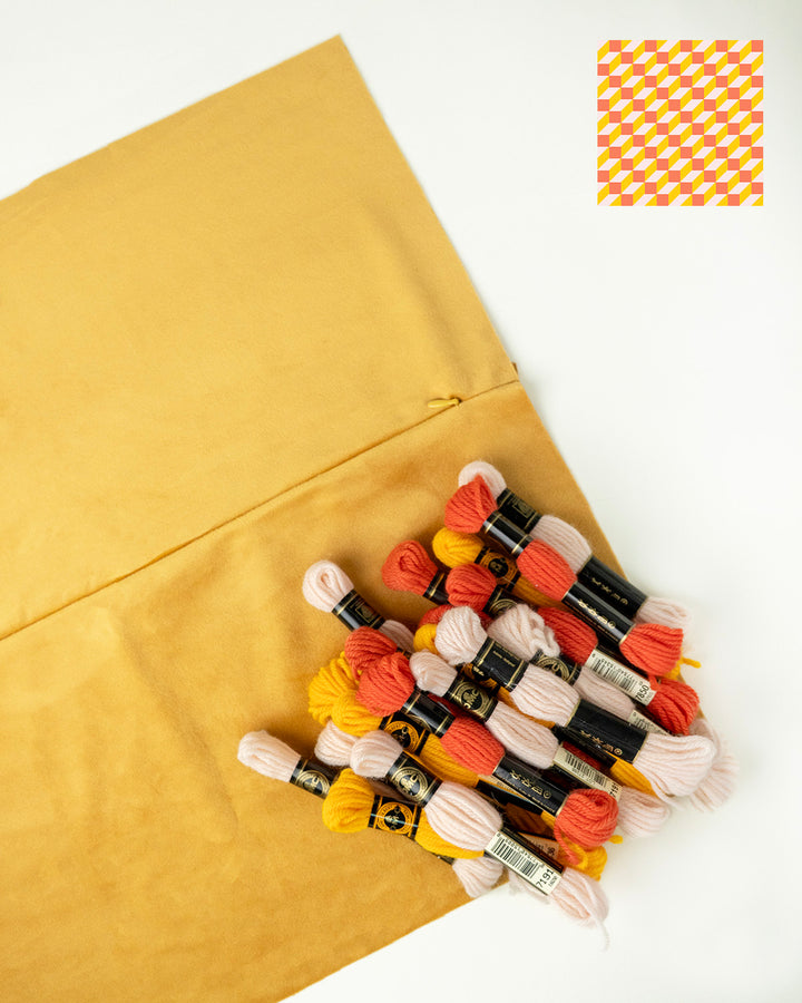 Tumbling Blocks V1: Needlepoint Cushion Kit (Counted Canvas)