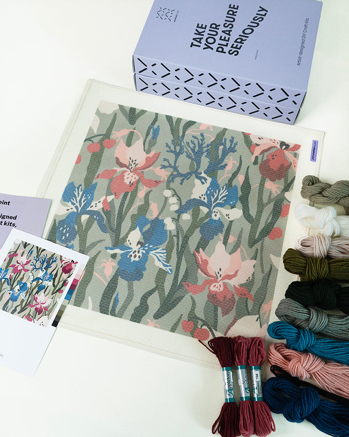 Floral Rhapsody Needlepoint Cushion Kit