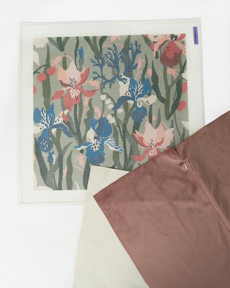 Floral Rhapsody Needlepoint Cushion Kit