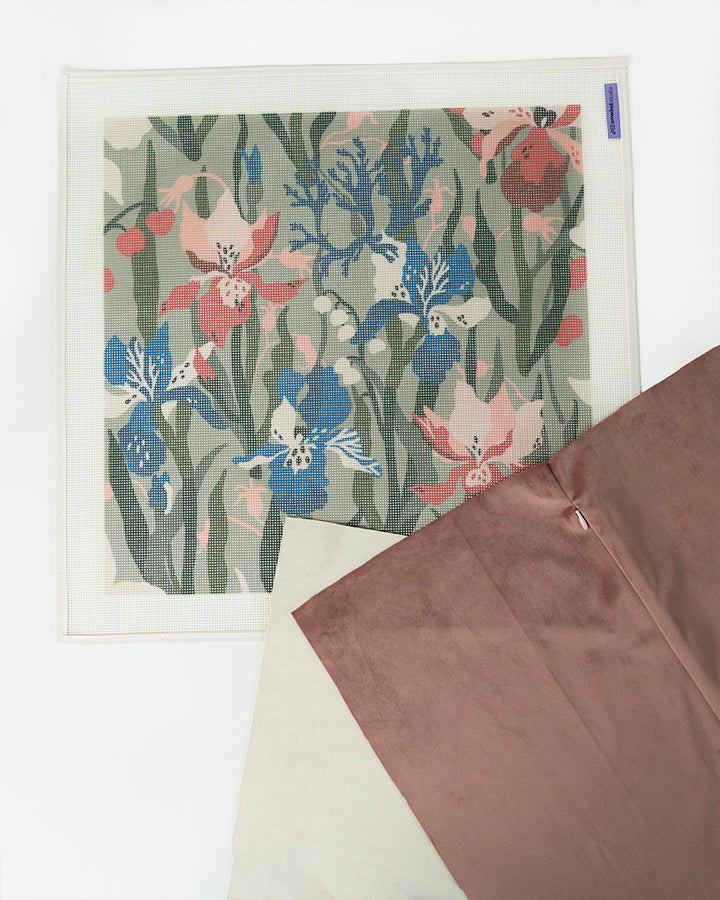 Floral Rhapsody Needlepoint Cushion Kit