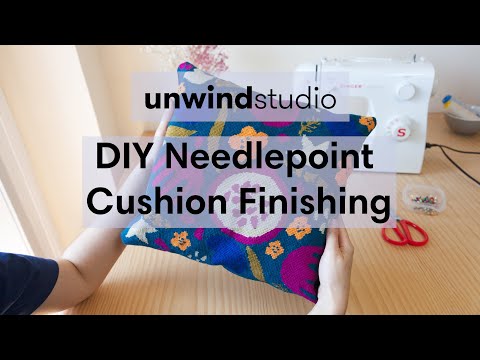 Needlepoint cushion finishing video tutorial