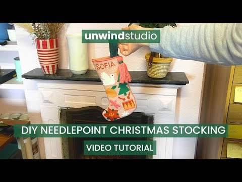 Folk Christmas Stocking Needlepoint Kit