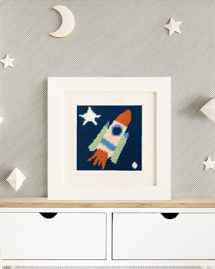 Rakete zu den Sternen - Tapisserie für Kinder