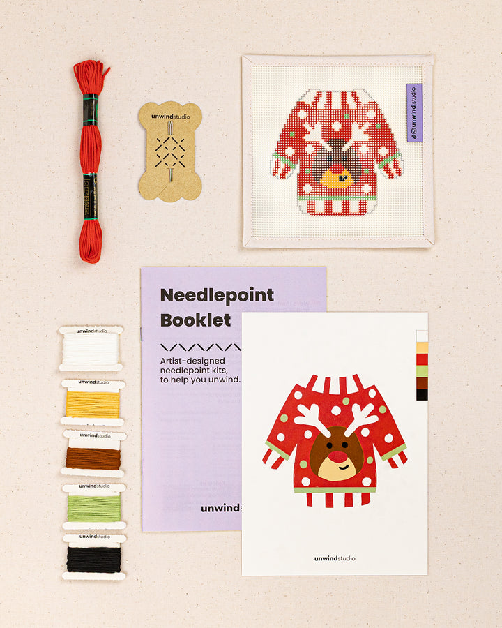 Rudolph Sweater Needlepoint Ornament Kit