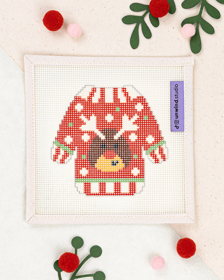 Rudolph Sweater Needlepoint Ornament Kit