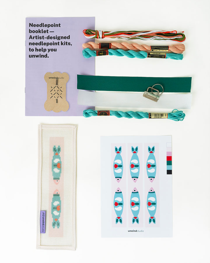 Portuguese Sardine Key Fob Needlepoint Kit