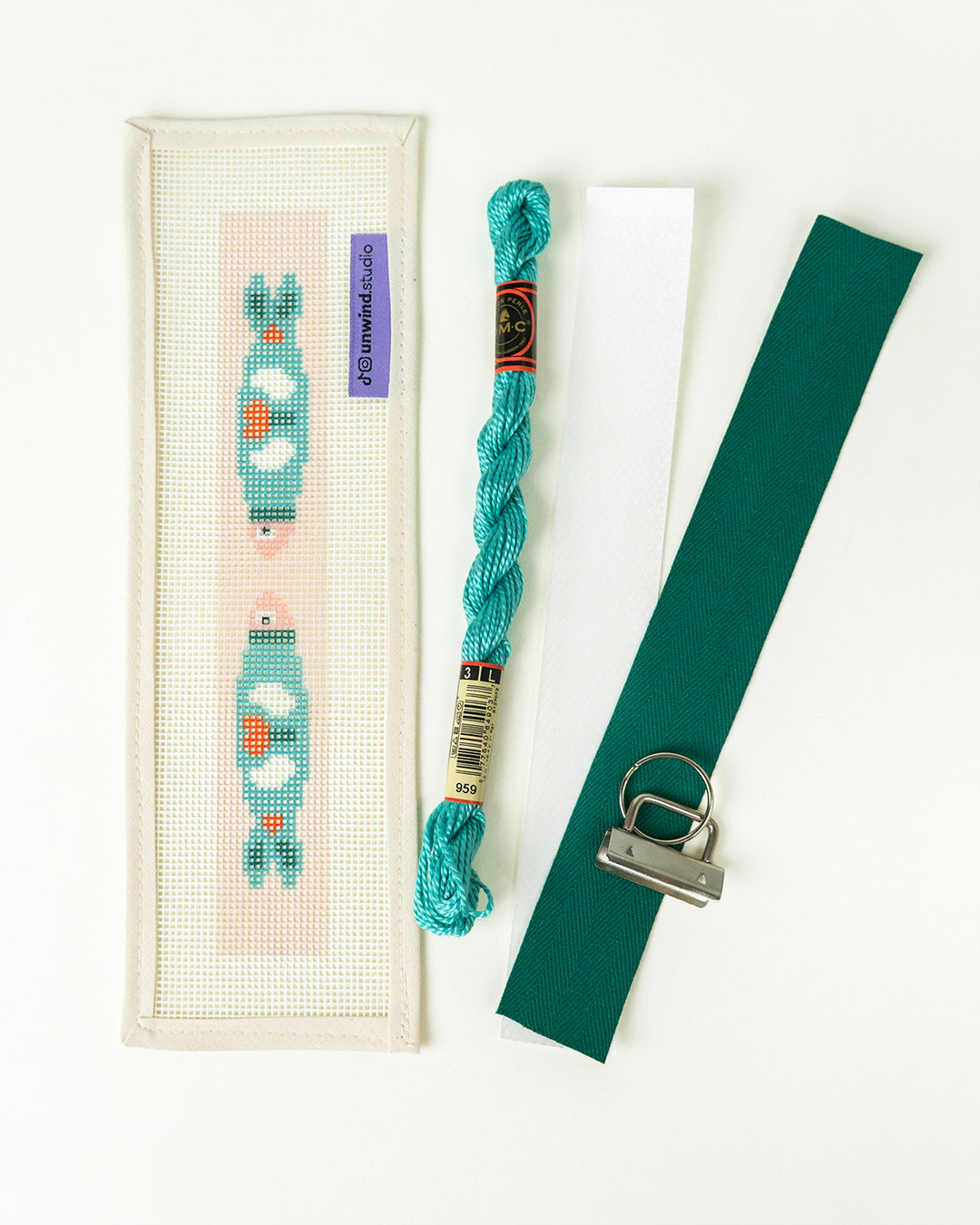 Portuguese Sardine Key Fob Needlepoint Kit