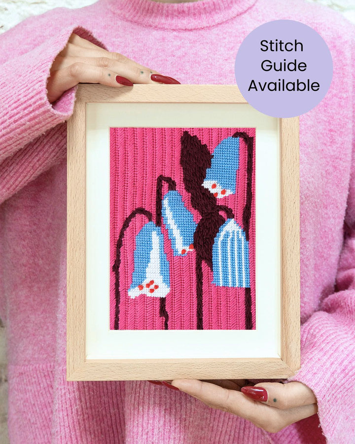 Gobelinstickerei-Set aus Seidenleder