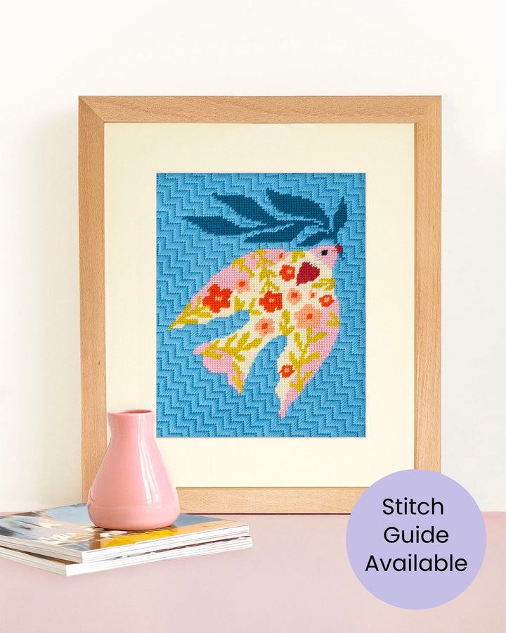 Floral Bird Needlepoint Kit