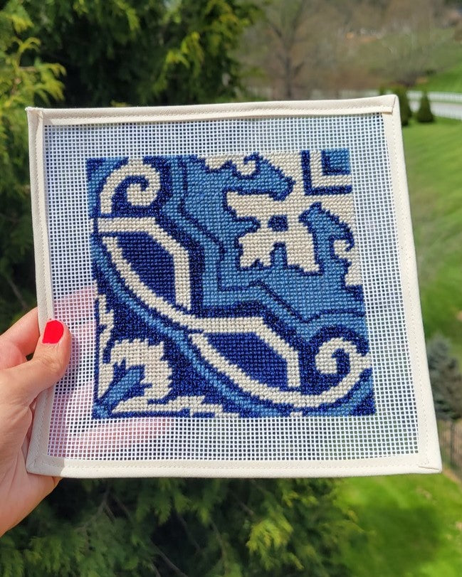 Portuguese Tiles Fontainhas Needlepoint Craft Kit – Unwind Studio