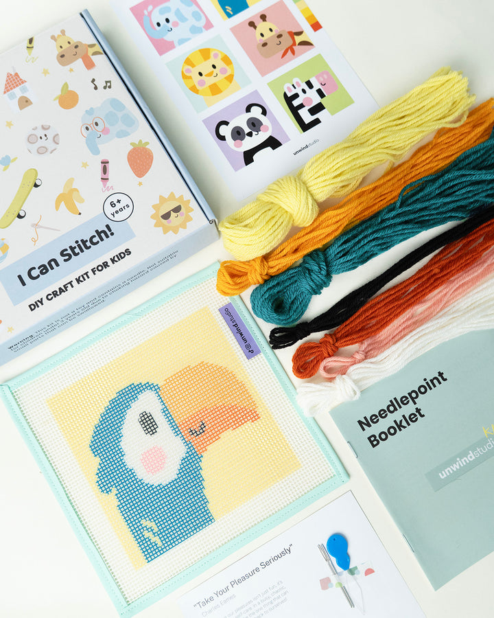 Timothy, the Toucan - Needlepoint Kit for Kids