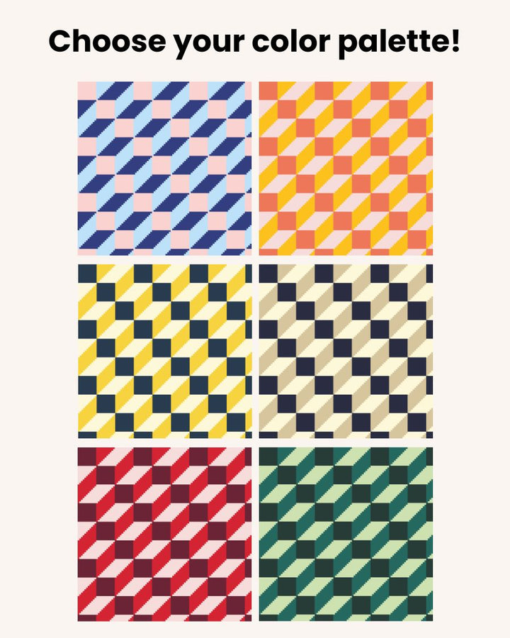 Tumbling Blocks V1: Needlepoint Counted Kit
