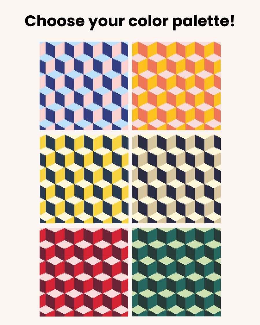 Tumbling Blocks V2: Needlepoint Counted Kit – Unwind Studio