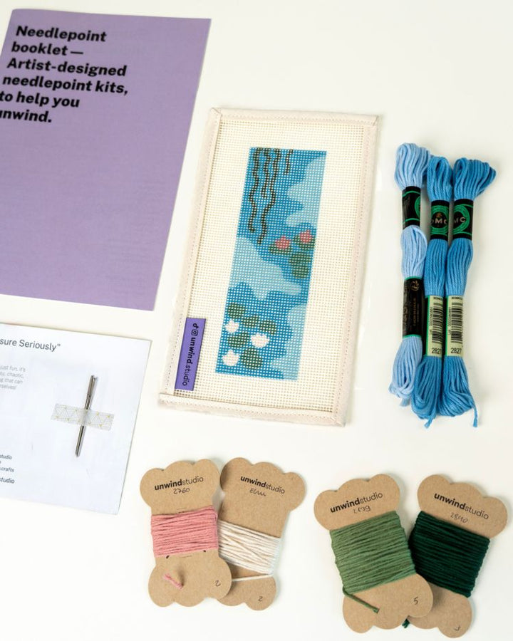 Claude Monet "Water Lilies" Bookmark Needlepoint Kit
