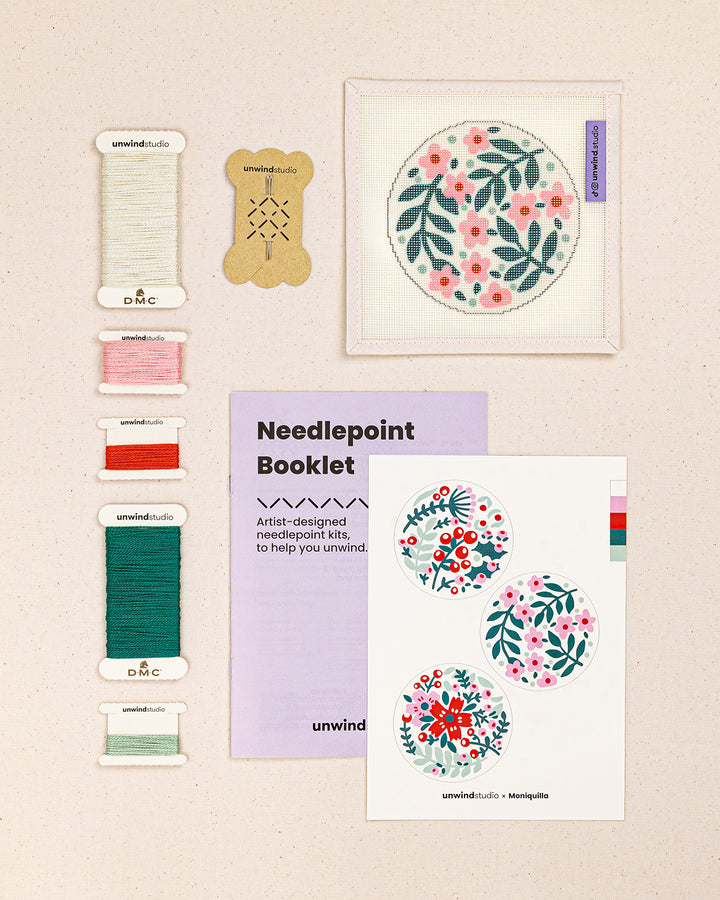 Yuletide Flora Needlepoint Ornament Kit (PRE-ORDER)