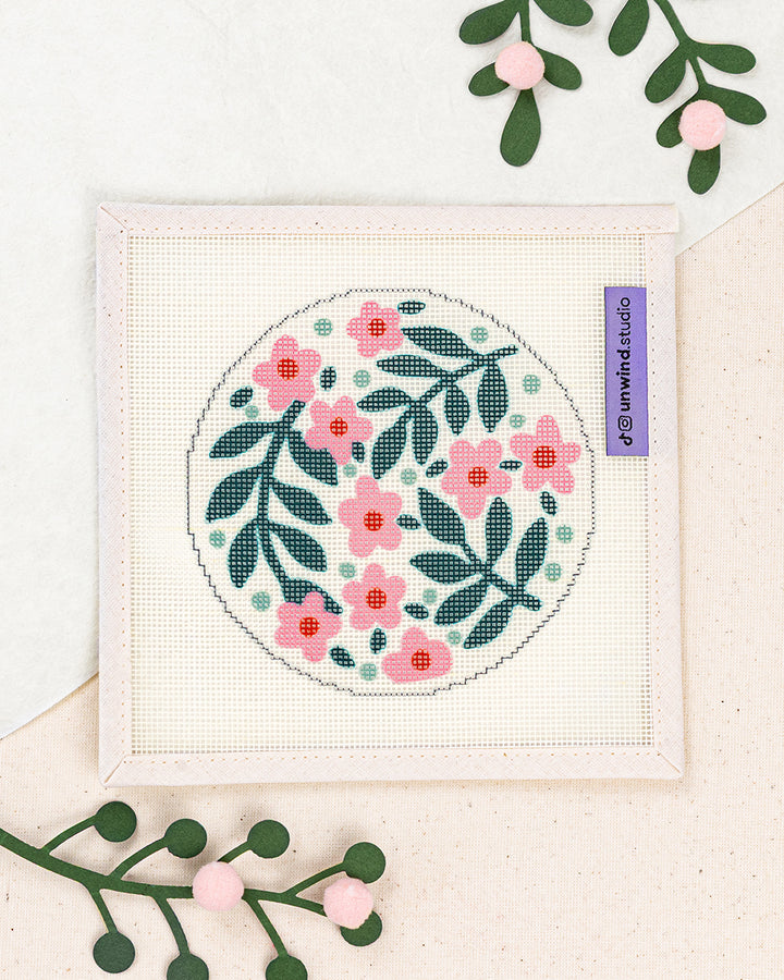 Yuletide Flora Needlepoint Ornament Kit (PRE-ORDER)