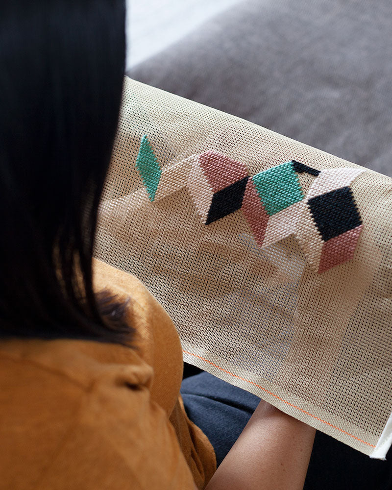 Escher Tumbling Blocks (Counted Canvas Kit) by Unwind Studio