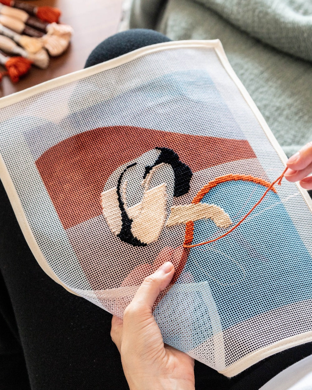 Blue Sunrise Needlepoint Kit by Unwind Studio