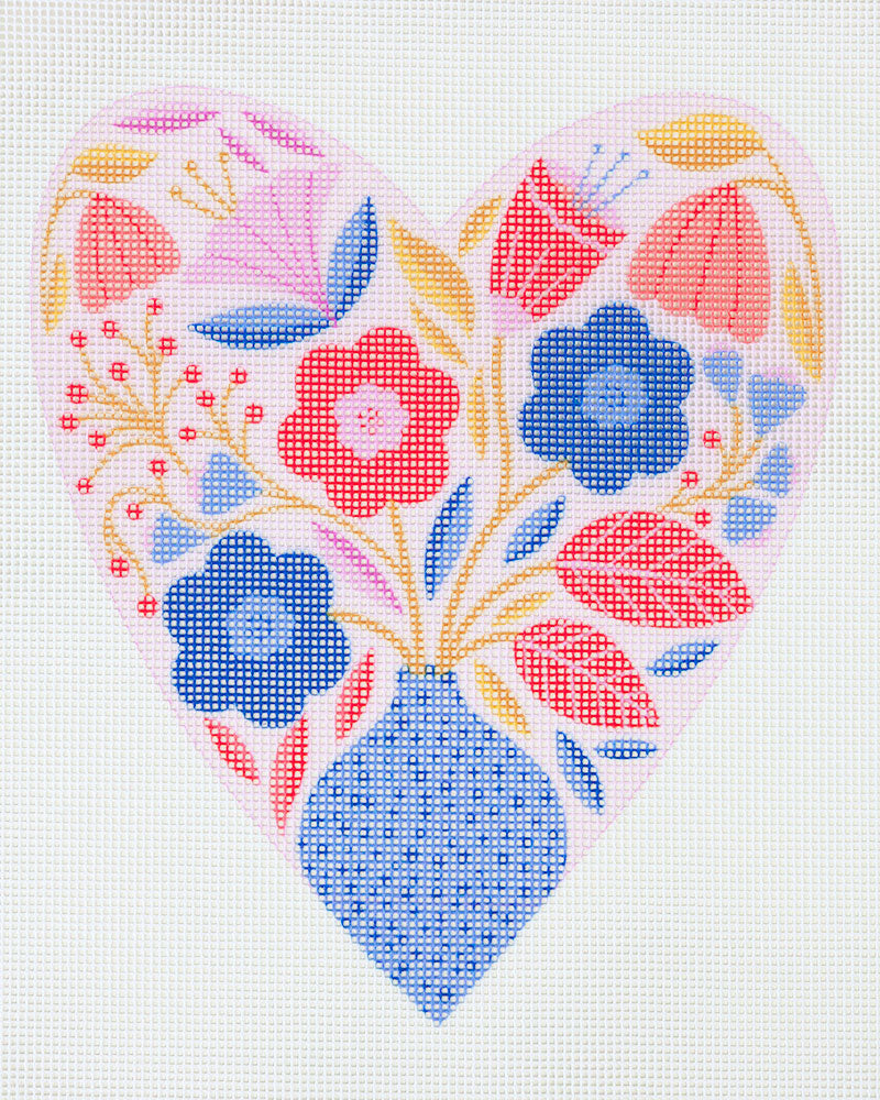 Botanical Heart Needlepoint Kit by Unwind Studio