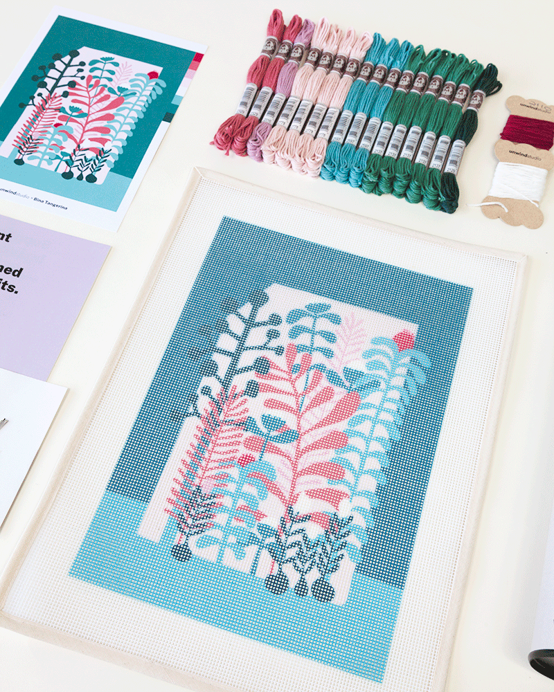 The Building of a Thousand Flowers Needlepoint Kit by Unwind Studio