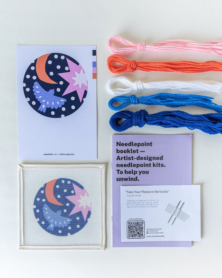 Christmas Night Modern Needlepoint Ornament Kit by Unwind Studio