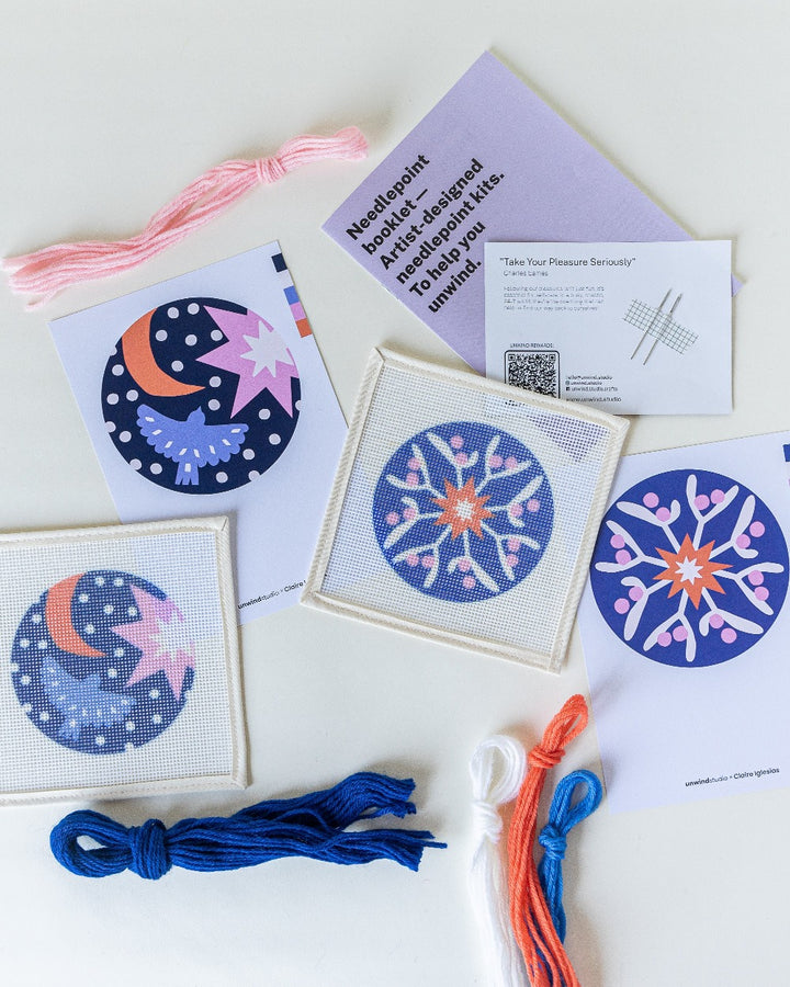 Mistletoe Star Needlepoint Ornament Kit by Unwind Studio