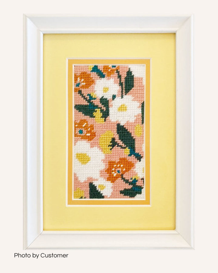 Contemporary Floral Pattern Needlepoint Sunglasses Case Kit by Unwind Studio