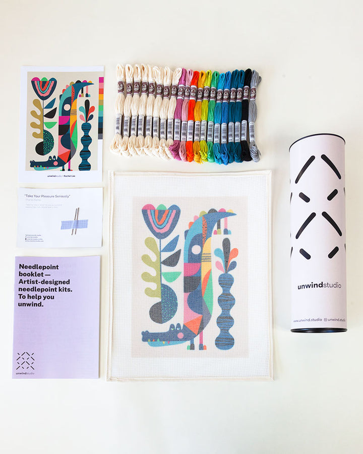 Crocodile Needlepoint Kit by Unwind Studio