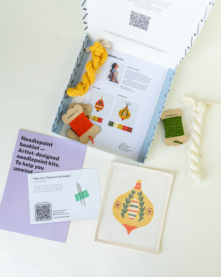Christmas Jolly Needlepoint Ornament Kit by Unwind Studio