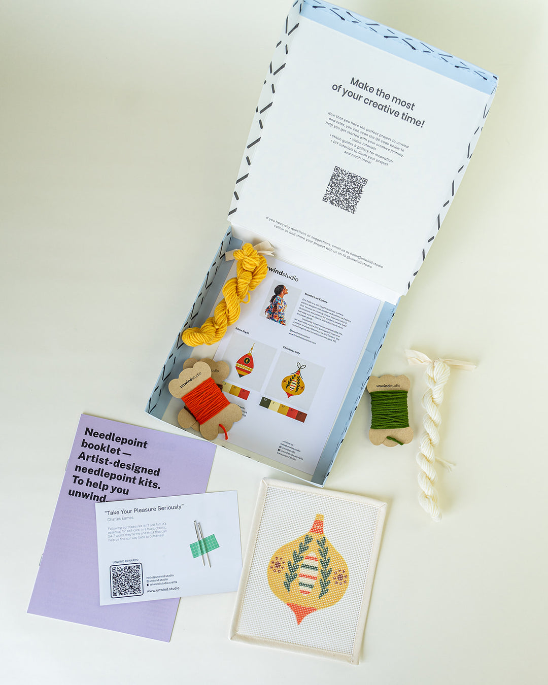 Christmas Jolly Needlepoint Ornament Kit by Unwind Studio